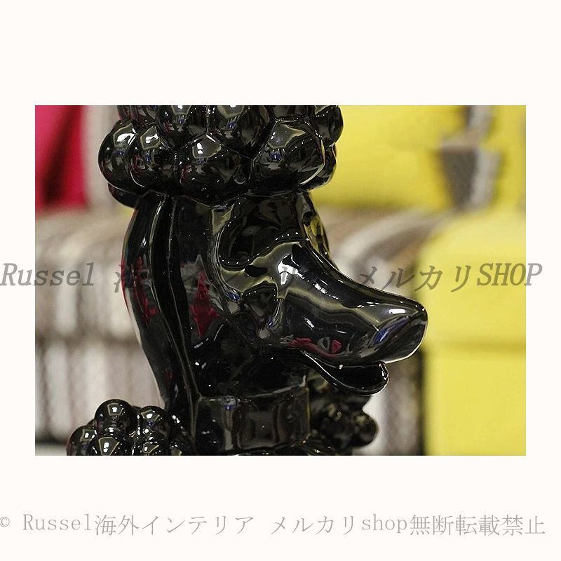 オブジェ ラグジュアリー プードル 光沢 おしゃれ かわいい インテリア 全長62cm 全長43cm 北欧 置物 オーナメント 動物 アニマル 犬 ドッグ 雑貨 癒し ディスプレイ 装飾 贈り物 記念日 ギフト ピンク ホワイト ブラック