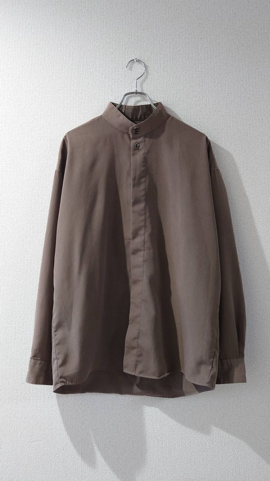 90-00’s CITY STREETS Fly Front Band Collar Shirt L