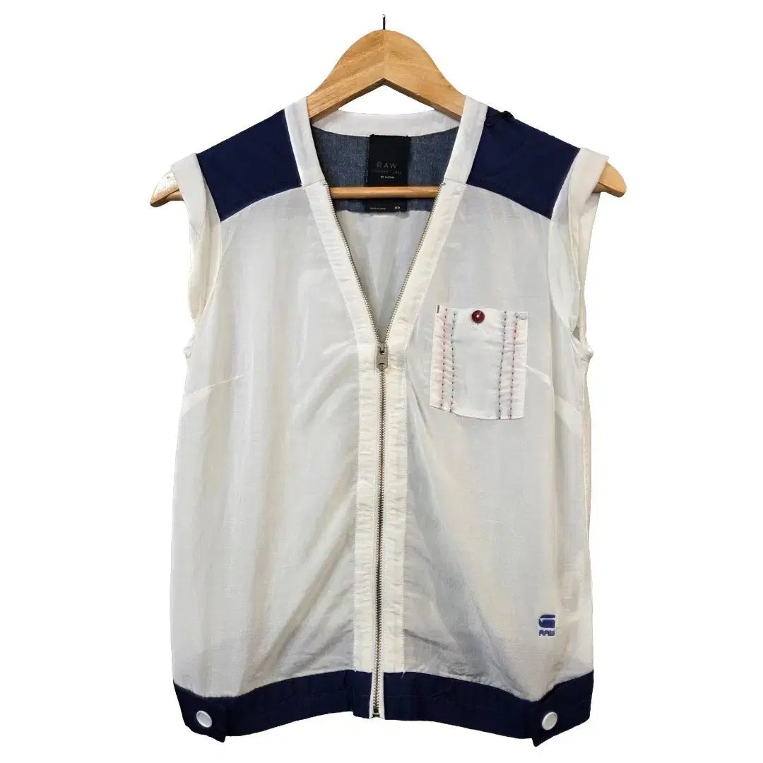 G-STAR RAW 白 ジップアップ レディース ベスト (XS)