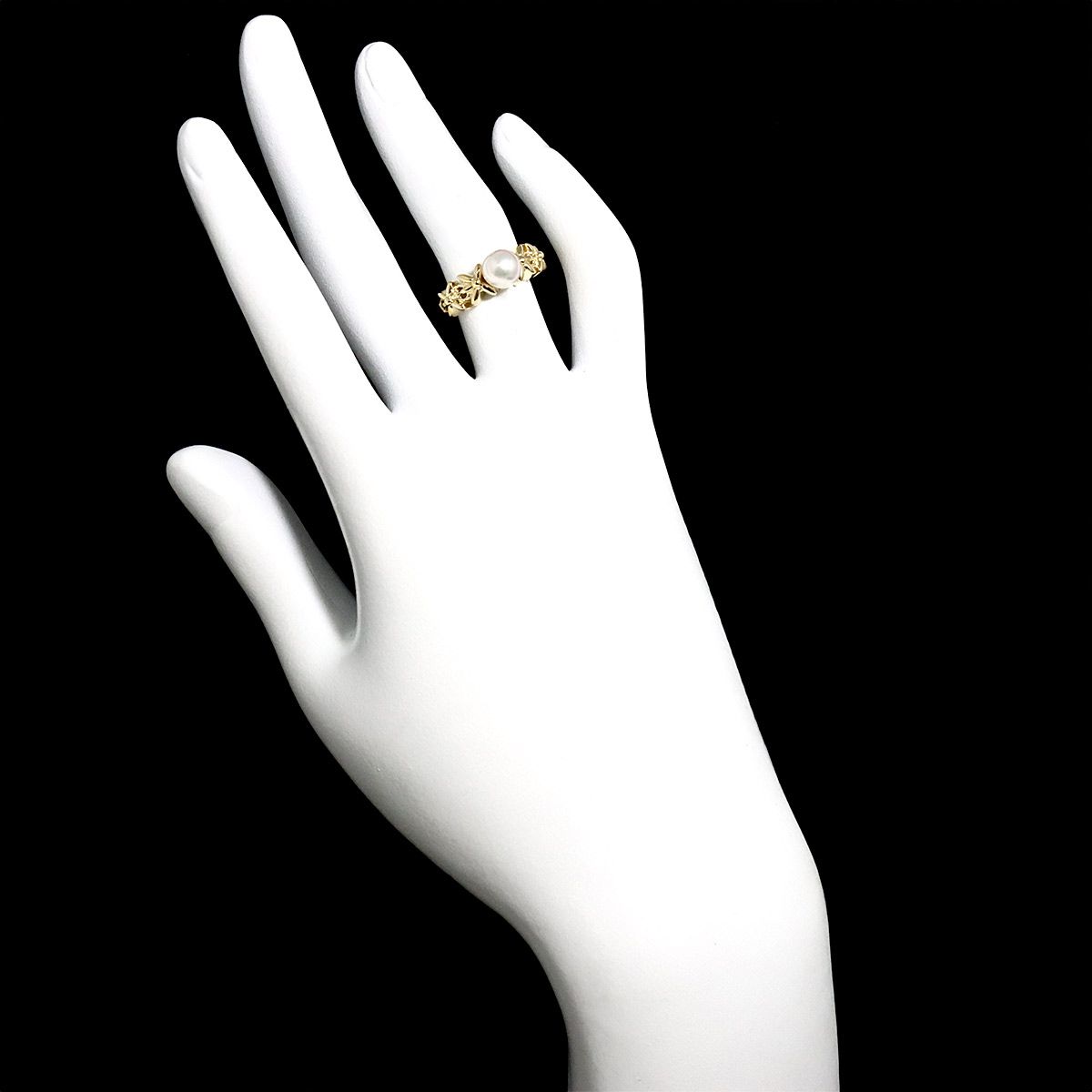 ミキモト MIKIMOTO 8号 リング アコヤ真珠 6.4mm K18 YG イエローゴールド 750 パール 指輪 Akoya Pearl Ring 90315813