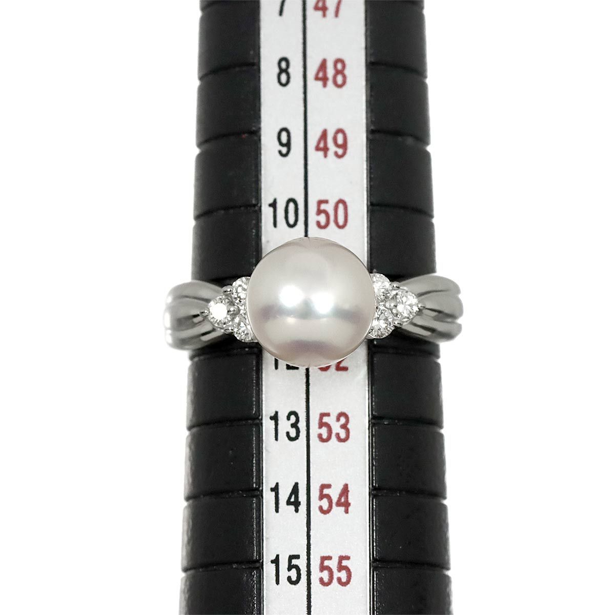 タサキ TASAKI 11.5号 リング アコヤ真珠 8.2mm ダイヤ 0.14ct Pt プラチナ パール 指輪 田崎真珠 Akoya Pearl Ring 90315819