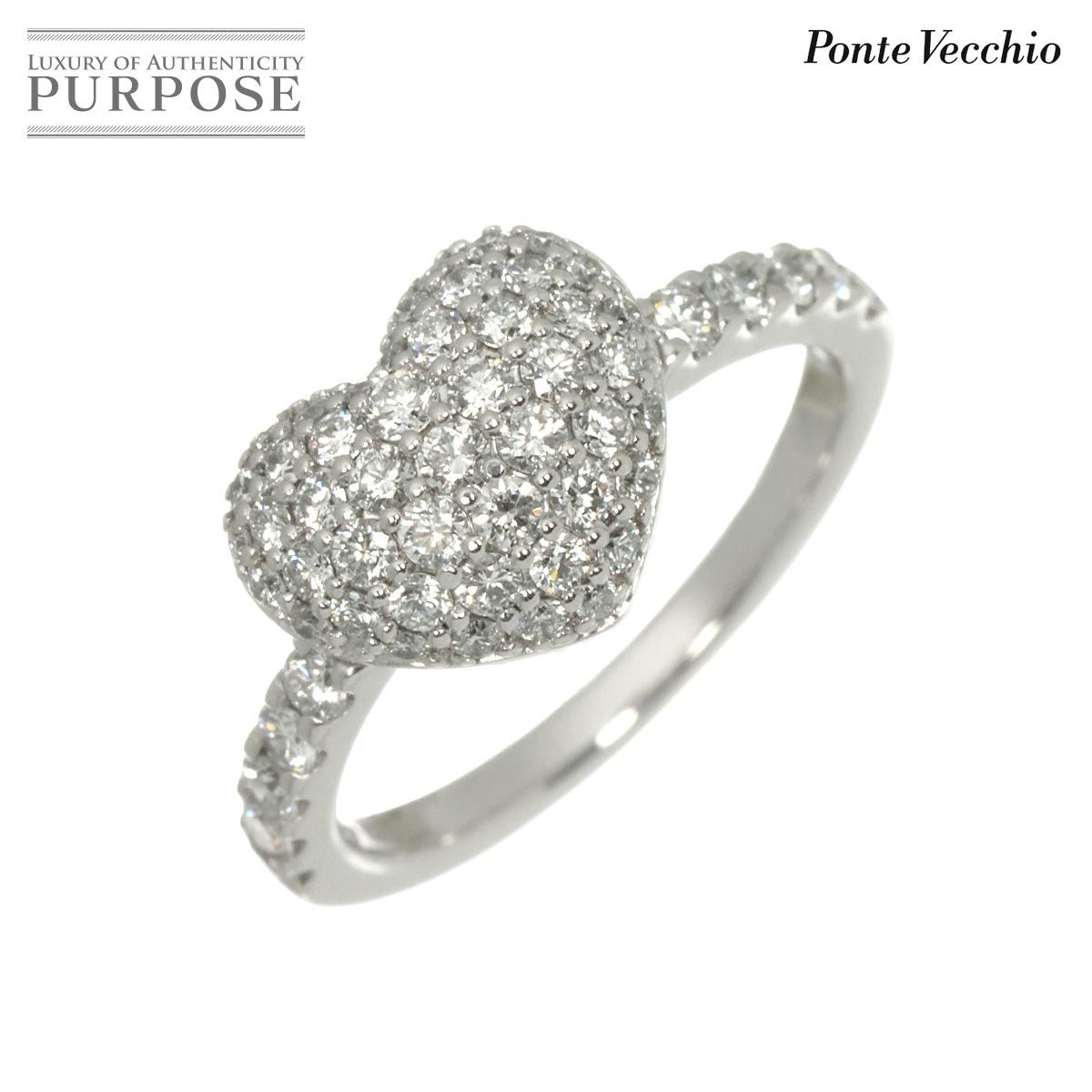 ポンテヴェキオ Ponte Vecchio 10号 リング ダイヤ 0.75ct K18 WG ホワイトゴールド 750 指輪 ハート Diamond Ring 90318407