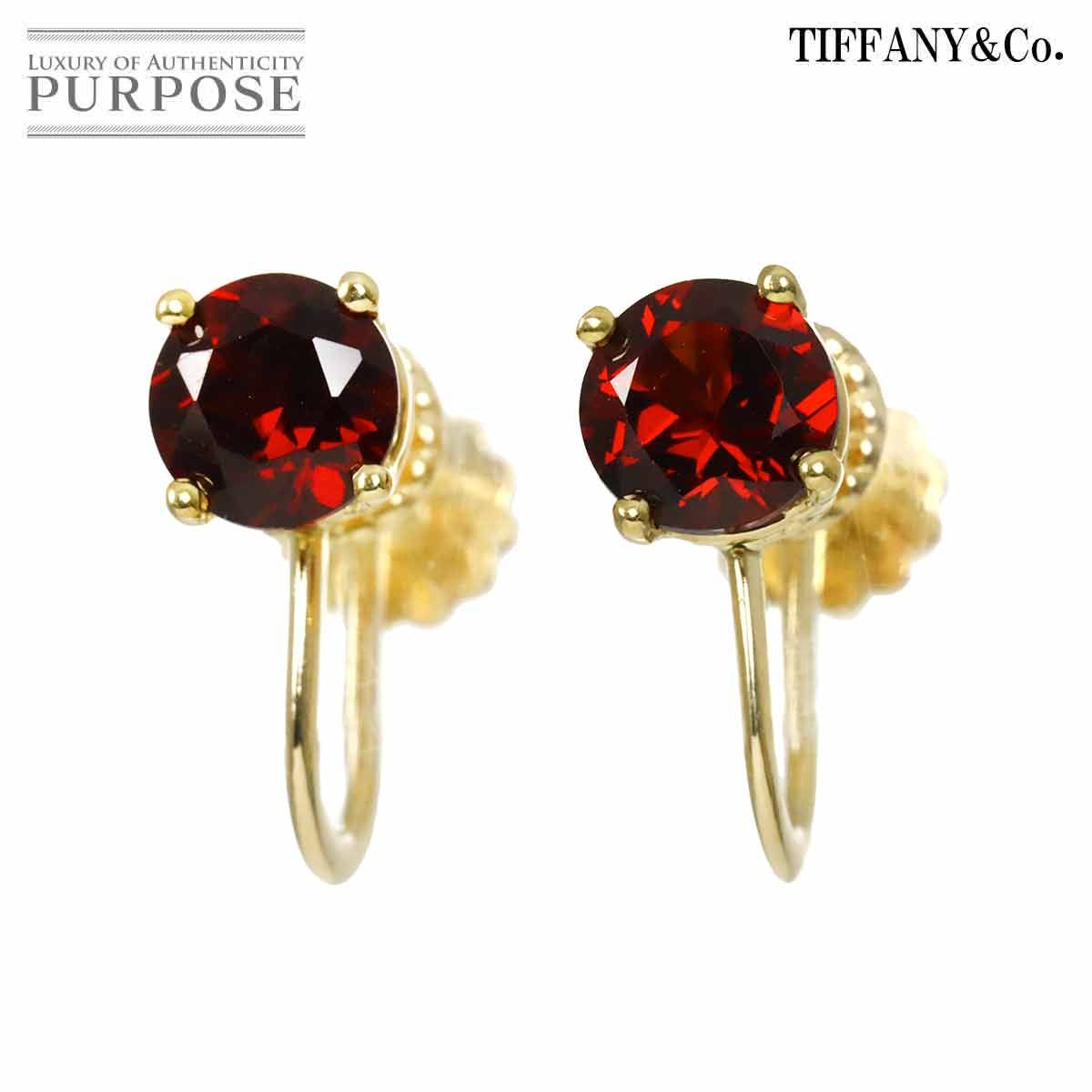 ティファニー TIFFANY&Co. ガーネット イヤリング K18 K14 YG イエローゴールド 750 585 Earrings 90318416