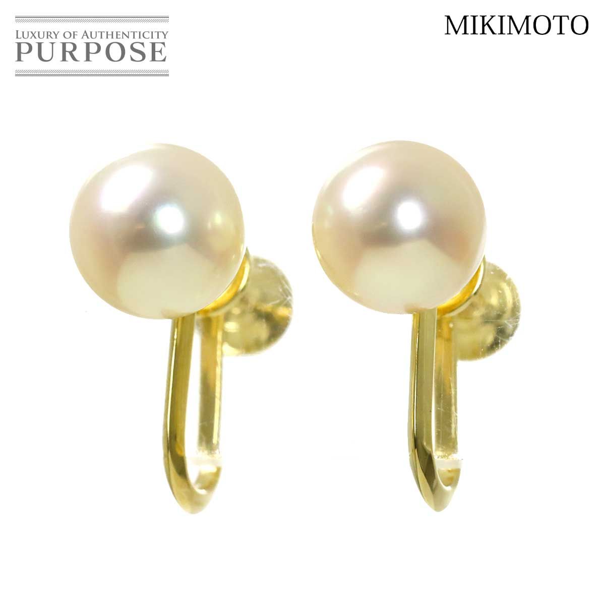 ミキモト MIKIMOTO アコヤ真珠 7.9-7.7mm イヤリング K14 イエローゴールド 585 パール Earrings 90318439