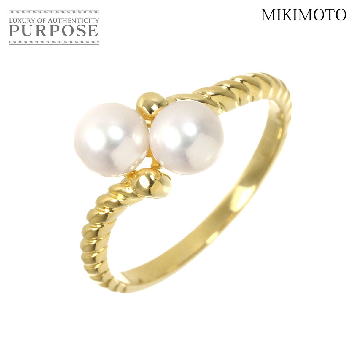 ミキモト MIKIMOTO 11.5号 リング アコヤ真珠 5.0mm K18 YG イエローゴールド 750 パール 指輪 Akoya Pearl Ring 90318572