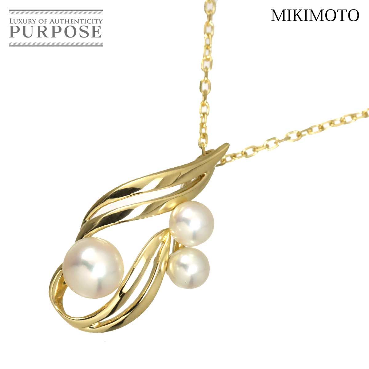 ミキモト MIKIMOTO アコヤ真珠 6.3-4.4mm ネックレス 40cm K18 YG イエローゴールド 750 パール Necklace 90318780