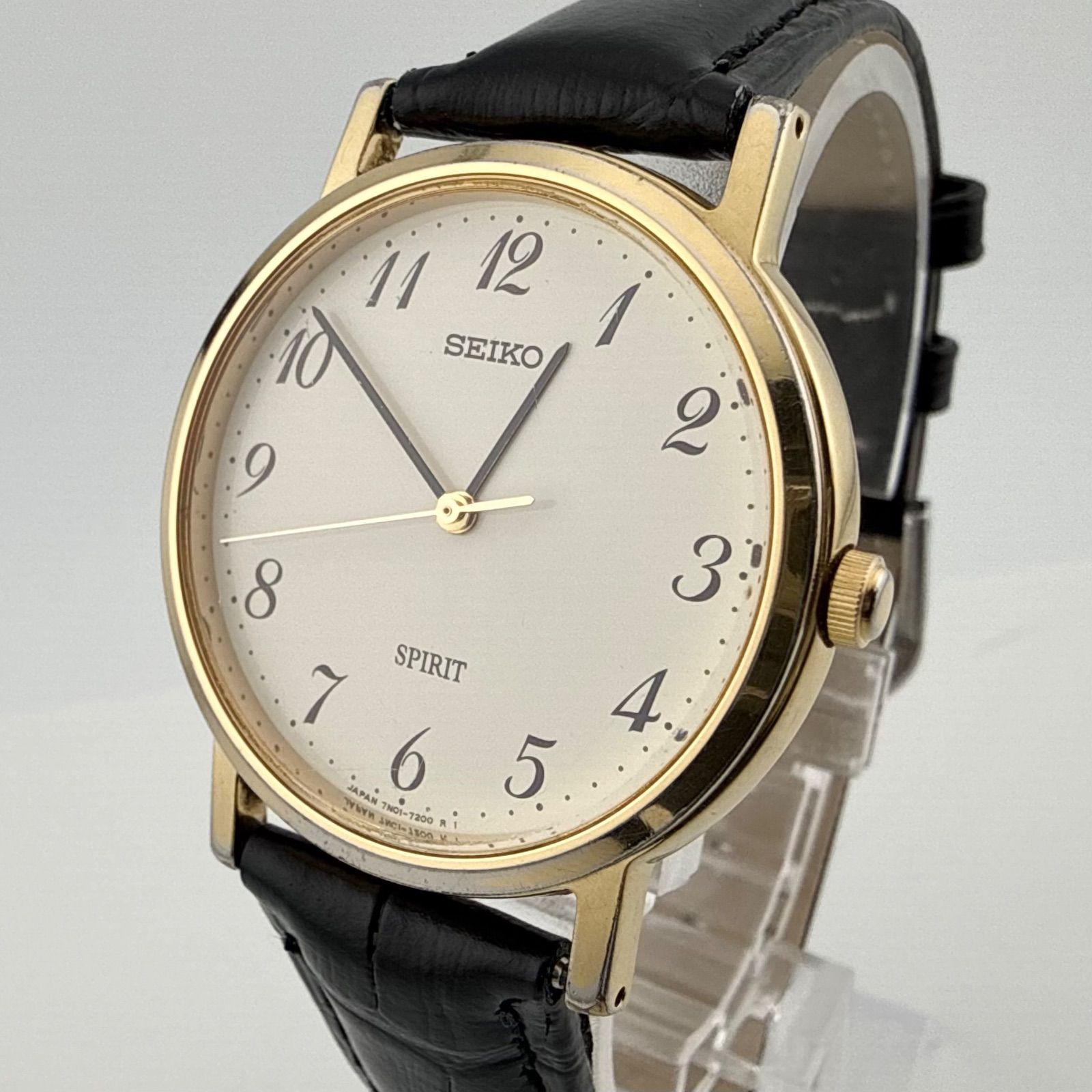 SEIKO 7N01-7060 Seiko Spirit Spirit Men's Watch Quartz Working Item Battery Replaced [K410]