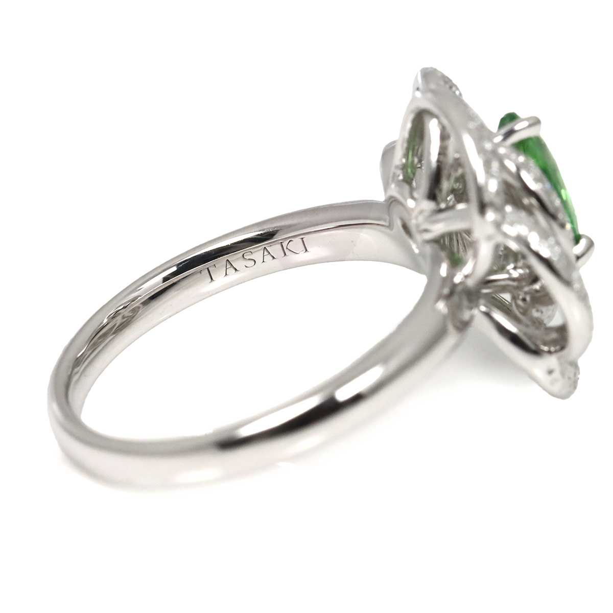 タサキ TASAKI 12.5号 リング ガーネット 0.67ct ダイヤ 0.26ct K18 WG 750 田崎真珠 指輪 花 Garnet Ring【証明書付き】 90319236