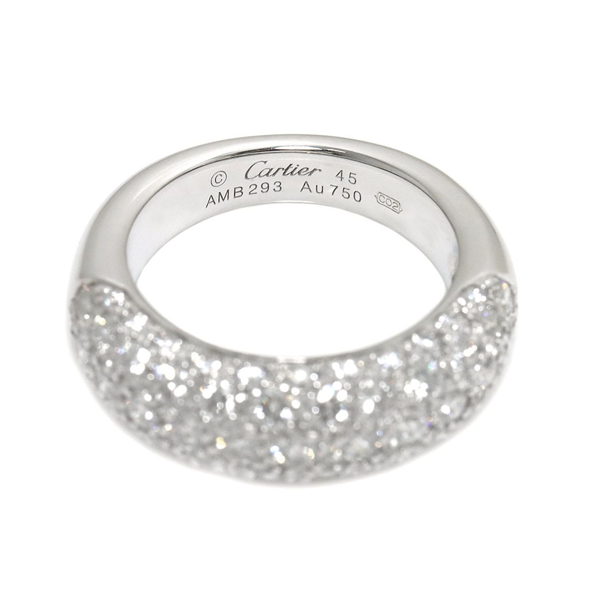 カルティエ Cartier ミミスター #45 リング パヴェ ダイヤ K18 WG ホワイトゴールド 750 指輪 Diamond Ring 90319338 カルティエ Cartier ミミスター #45 リング パヴェ ダイヤ K18 WG ホワイトゴールド 750 指輪 Diamond Ring 90319338