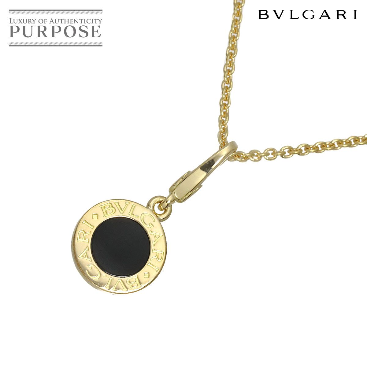 ブルガリ BVLGARI ブルガリブルガリ オニキス ネックレス 41cm K18 YG イエローゴールド 750 Necklace 90319511