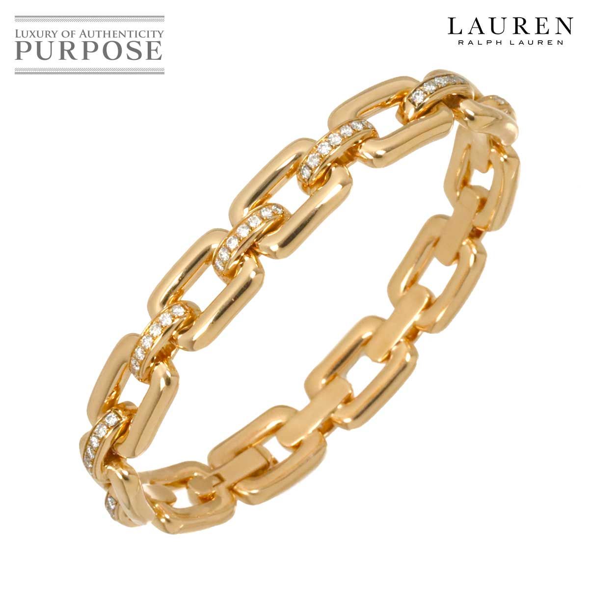 ラルフ ローレン RALPH LAUREN チャンキー チェーン ダイヤ ブレスレット #S 14.5cm K18 PG ピンクゴールド 750 Bracelet 90319856