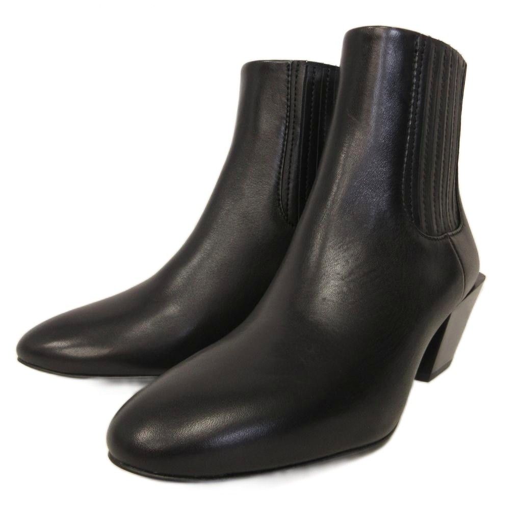ディーゼル DIESEL D-TEXANNE CH チェルシーブーツ サイドゴア レザー ブロックヒール 24㎝ 黒 ブラック IBO94