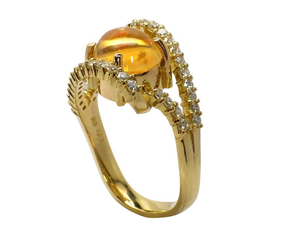 ファイアオパール ダイヤモンドリング K18 8.35g 13号 GRJソーティング付き Jewelry FireOpal 2.22ct Dia0.67ct Ring ファイアオパール ダイヤモンドリング K18 8.35g 13号 GRJソーティング付き Jewelry FireOpal 2.22ct Dia0.67ct Ring