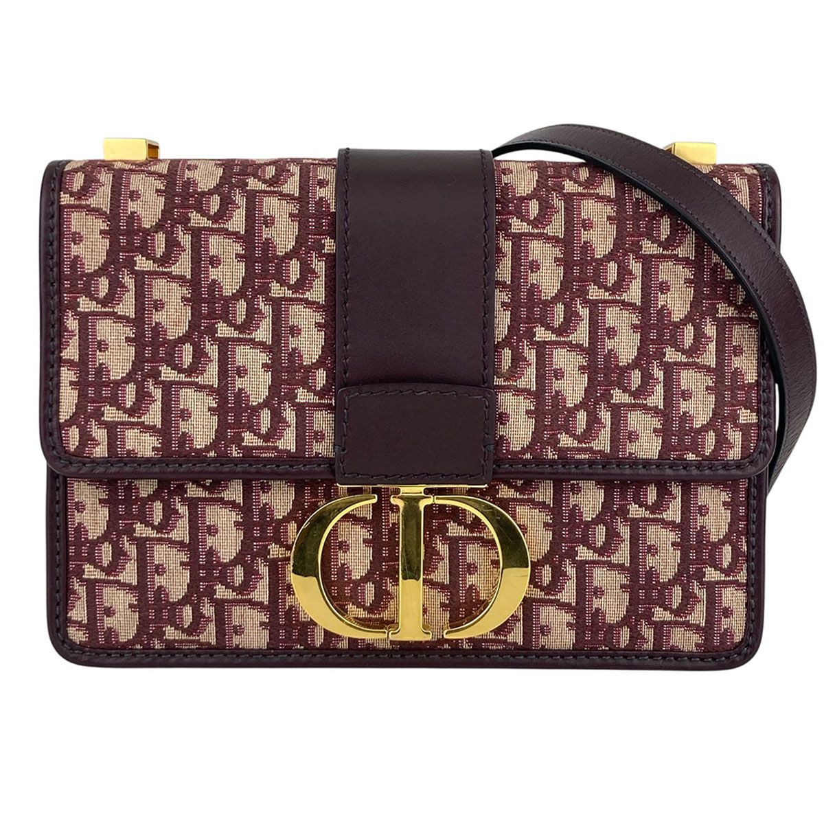 Christian Dior クリスチャンディオール 30モンテーニュ 30 Montaigne オブリーク トロッター ショルダーバッグ M9203UTZQ レディース レッド ボルドー 中古