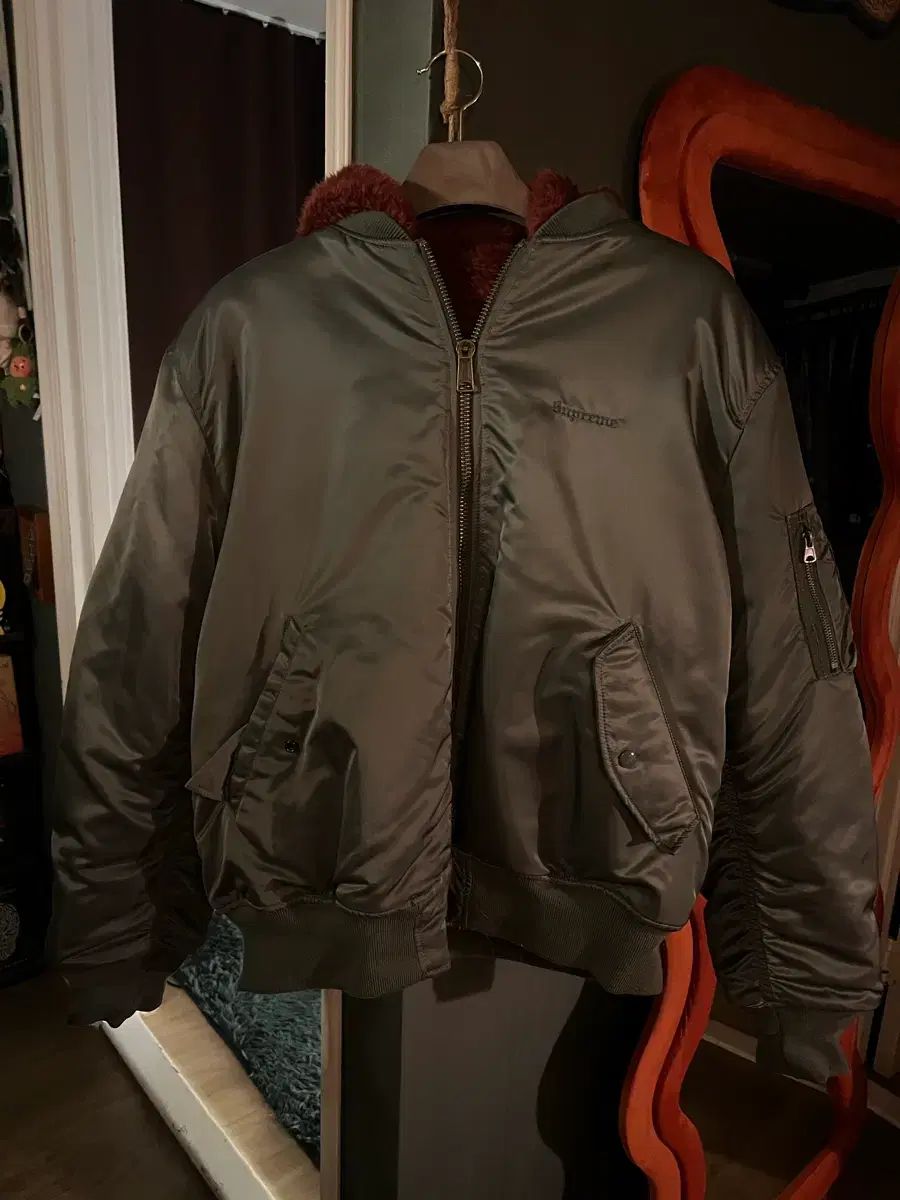 XL シュプリーム ポウ ファー リバーシブル MA-1 オリーブ - 22FW