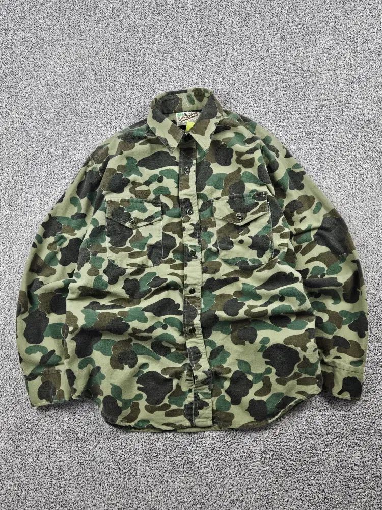 80's USA THE WOODSMAN カモフラージュ ハンティング シャツ (L)/10537