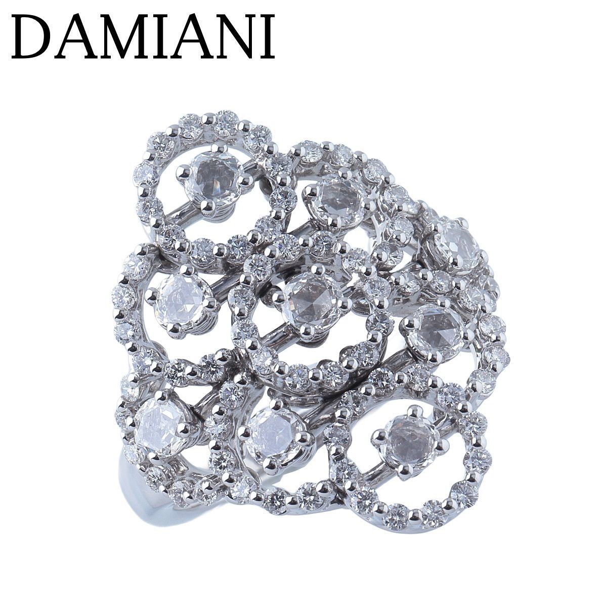 ダミアーニ ジュリエット ダイヤ リング ローズカット 18号強 750WG 箱 新品仕上げ済 DAMIANI【26167】