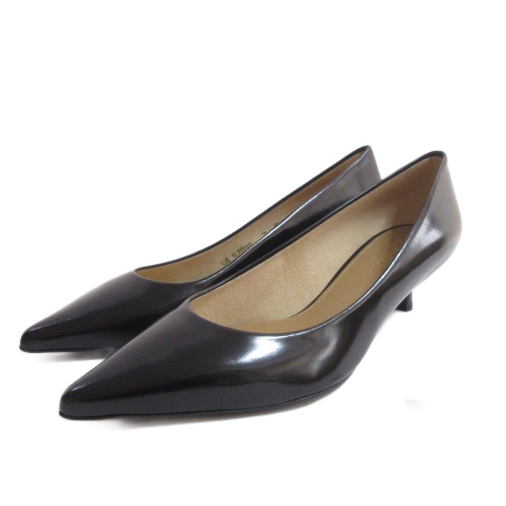 コーチ COACH UNIPUMP JET MIRROR 美品 パンプス 黒 7 ポインテッドトゥ /HW IBO94