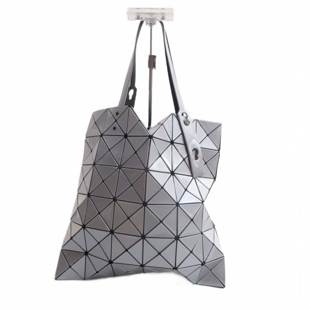 バオバオ イッセイミヤケ BAOBAO ISSEY MIYAKE トートバッグ シルバーカラー 幾何学模様 パネルデザイン IBO94 /HW