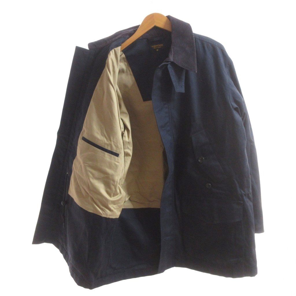 アボンタージ A VONTADE 美品 コート M 紺 ネイビー 襟元コーデュロイ フライフロント /SJ