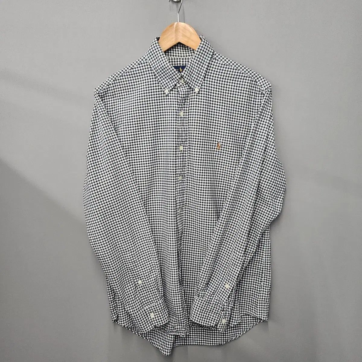 ポロラルフローレン ブラック ギンガム CHECK ボタンダウン シャツ