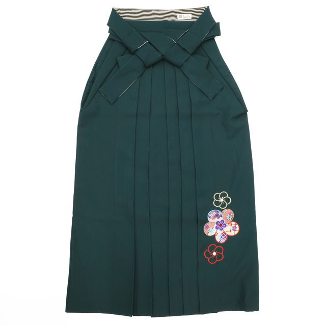 【中古】 袴 卒業式 リサイクル 女性用 JAPAN STYLE ジャパンスタイル 丸紅ブランド 深緑 ディープグリーン 花柄 ねじり梅 ワンポイント 刺繍 金糸 かわいい 春 秋 冬 仕立て上がり 紐下2尺5寸 95cm Lサイズ みやがわ sb16049 【中古】 袴 卒業式 リサイクル 女性用 JAPAN STYLE ジャパンスタイル 丸紅ブランド 深緑 ディープグリーン 花柄 ねじり梅 ワンポイント 刺繍 金糸 かわいい 春 秋 冬 仕立て上がり 紐下2尺5寸 95cm Lサイズ みやがわ sb16049