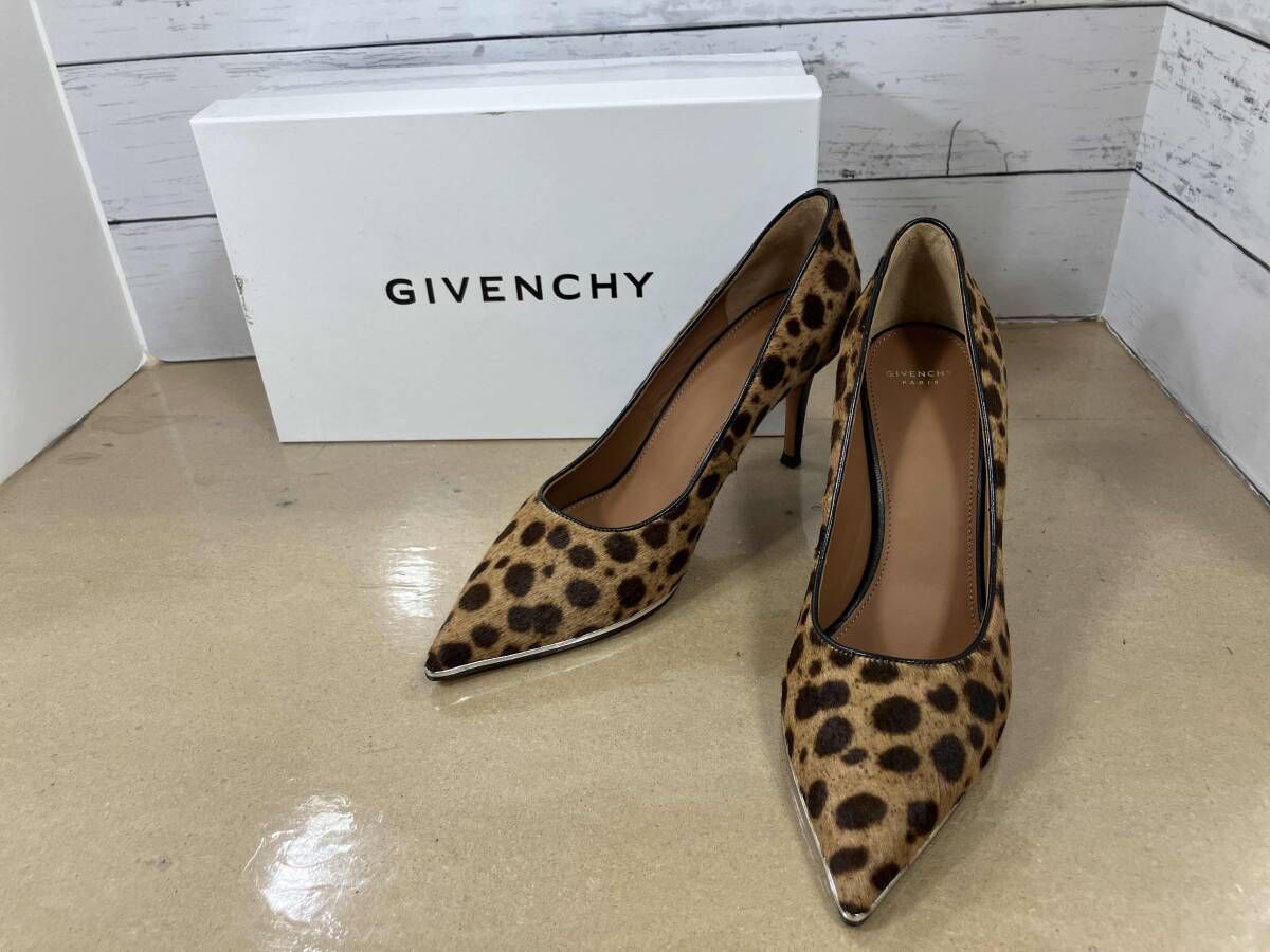 GIVENCHY ジバンシー ハラコパンプス アニマル柄パンプス ハラコ素材パンプス パンプス ブラウン 36,1/2 春秋冬