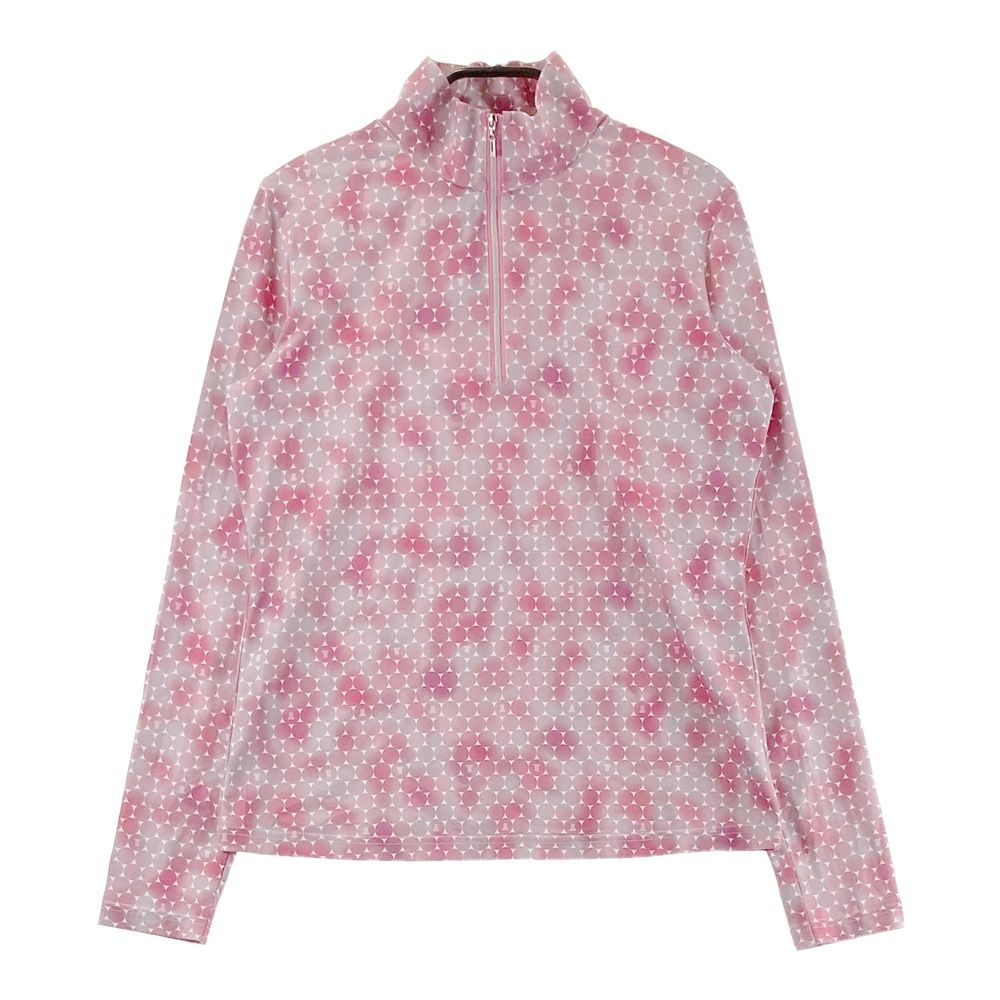 サイズ：38 LANVIN SPORT ランバン スポール ハーフジップ 長袖Tシャツ ドット柄 ピンク系 [240101675607] ゴルフウェア レディース ストスト