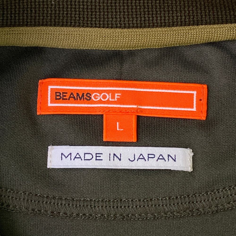 サイズ：L BEAMS GOLF ビームスゴルフ 襟付 長袖 スウェットトレーナー カーキ系 [240101678107] ゴルフウェア メンズ ストスト