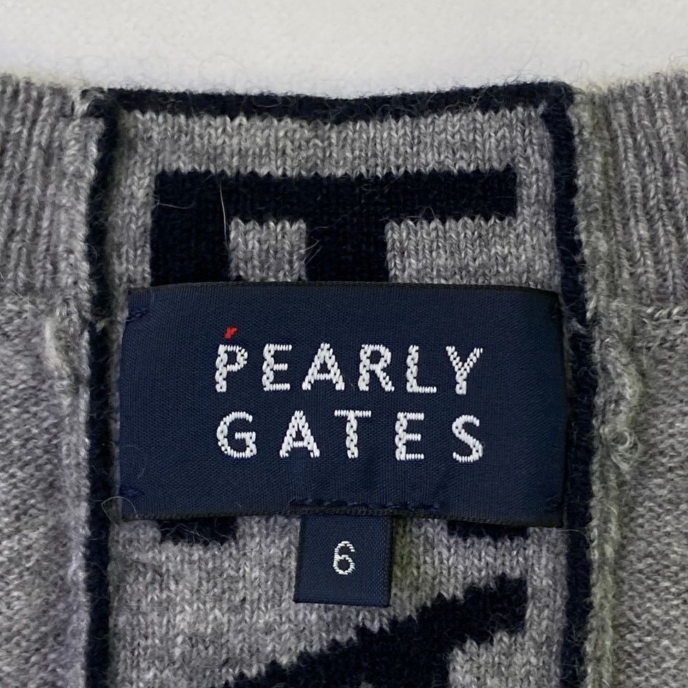 サイズ：6 PGG PEARLY GATES パーリーゲイツ 2023年モデル カシミヤニットセーター グレー系 [241003001594] ゴルフウェア メンズ ストスト