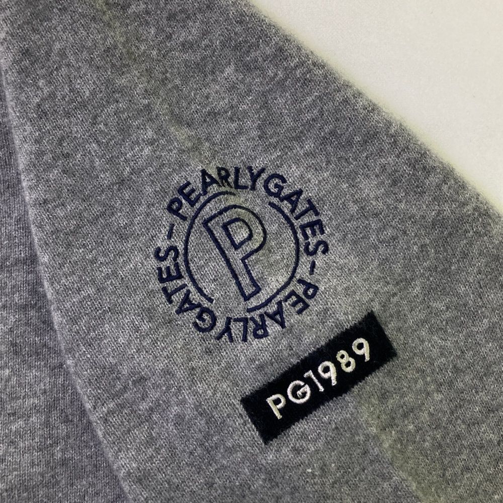 サイズ：6 PGG PEARLY GATES パーリーゲイツ 2023年モデル カシミヤニットセーター グレー系 [241003001594] ゴルフウェア メンズ ストスト