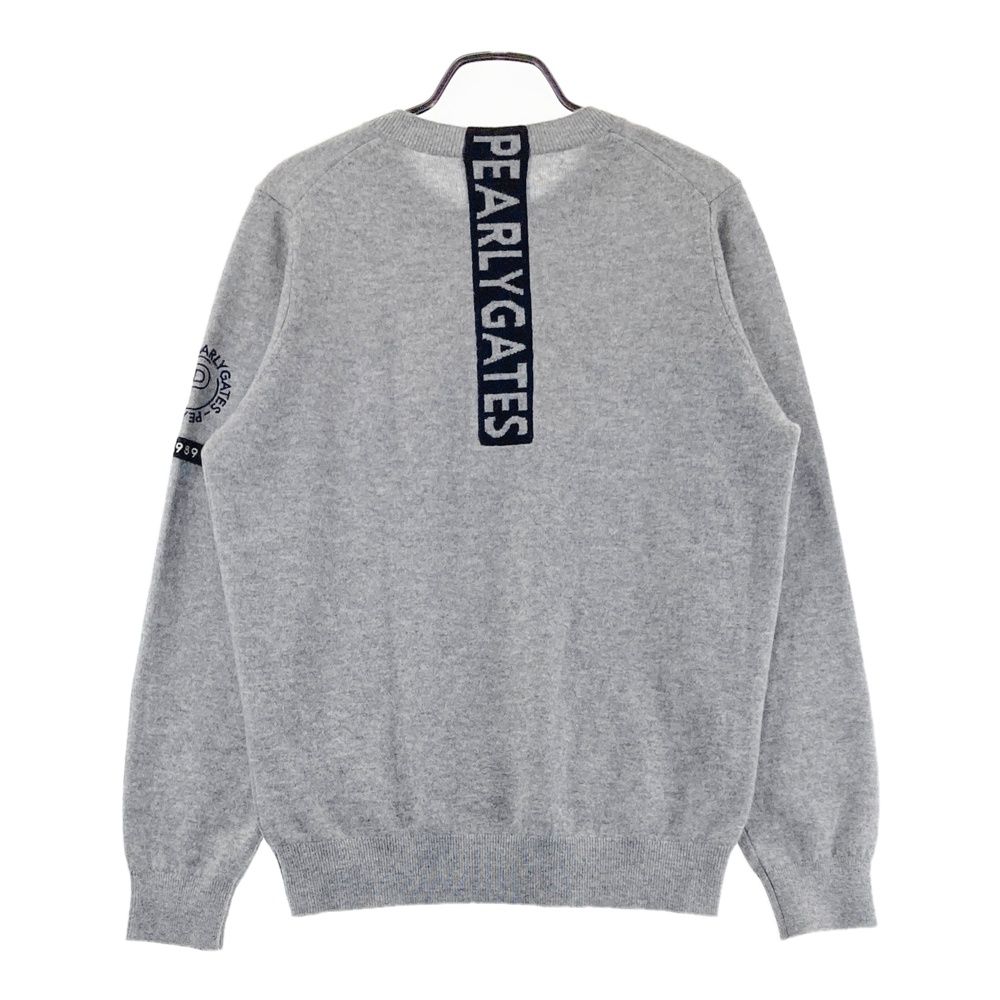 サイズ：6 PGG PEARLY GATES パーリーゲイツ 2023年モデル カシミヤニットセーター グレー系 [241003001594] ゴルフウェア メンズ ストスト