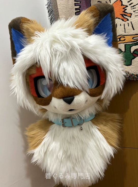 犬 猫 着ぐるみ ヘッド全頭 ヘッド ケモノ ファースーツ ぬいぐるみ コスプレ コスチューム Kurumi 一点物 B714