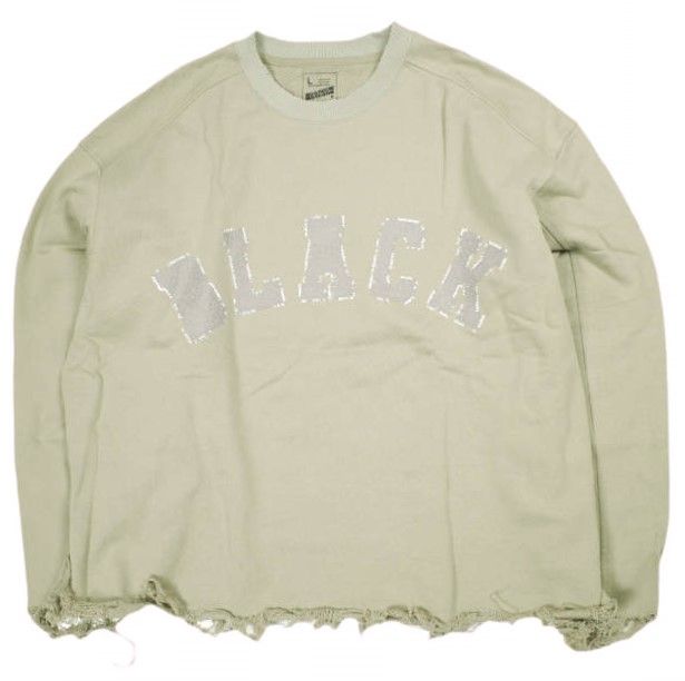 Danke Schon ダンケシェーン CUT FRINGE SWEAT CREWNECK BLACK カット 