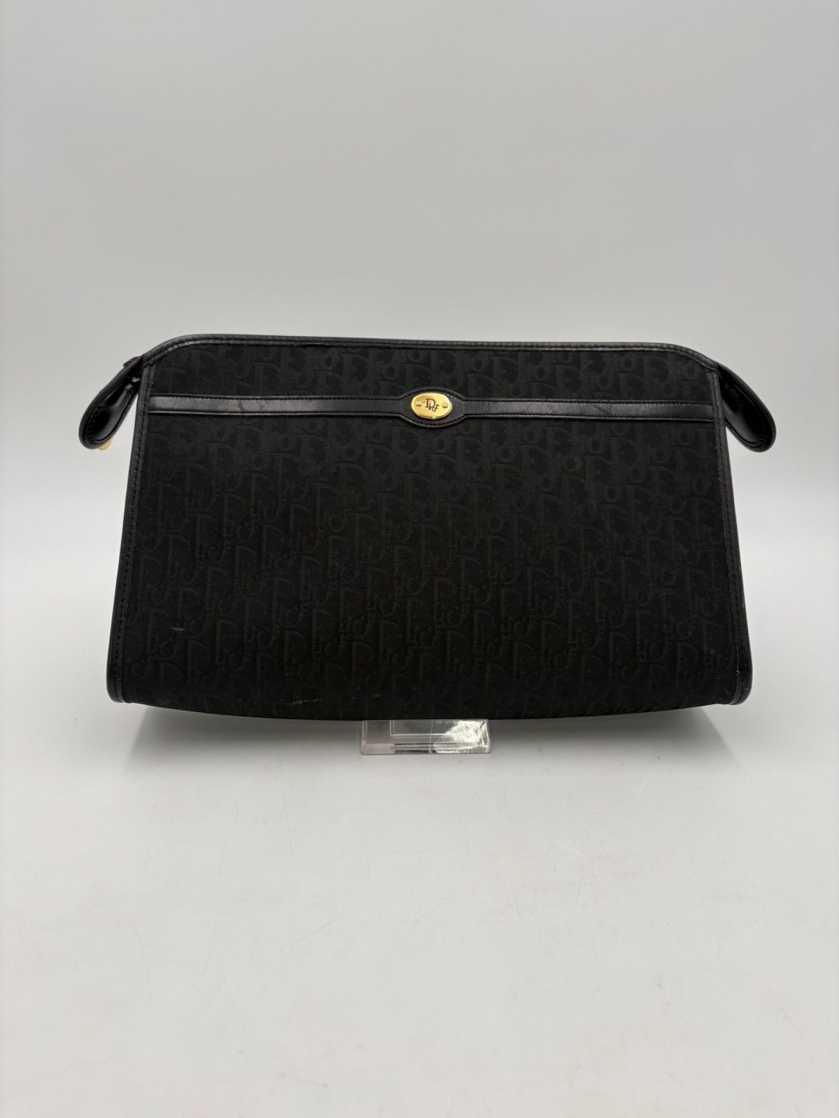 Christian Dior クリスチャンディオール トロッター　ゴールド金具　ヴィンテージ 黒 ブラック レディース　クラッチバッグ
