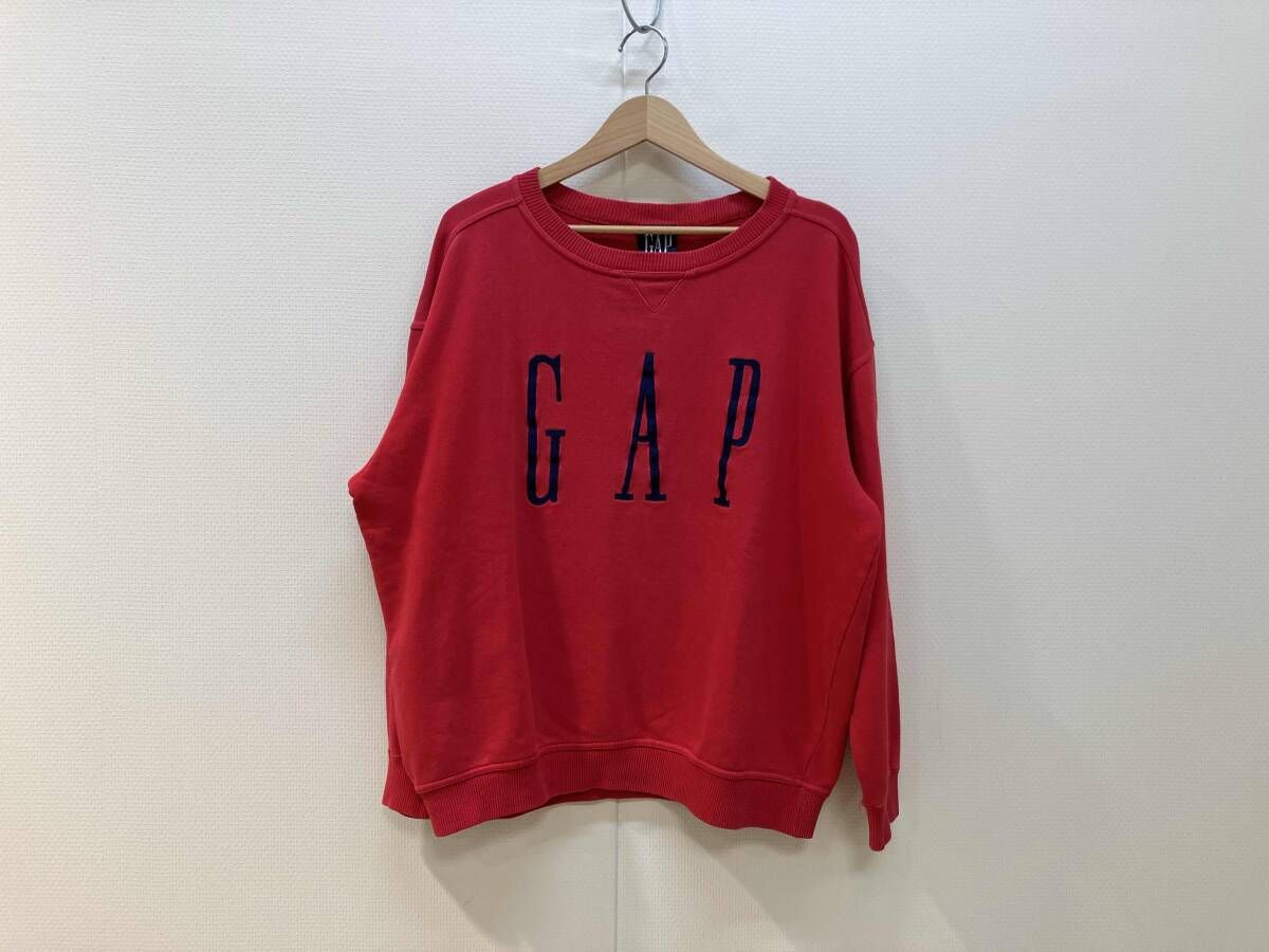GAP ギャップ OLD GAP オールドギャップ クルーネックスウェット トレーナー サイズM 赤 レッド 紺タグ 90s メンズ コットン 裏パイル