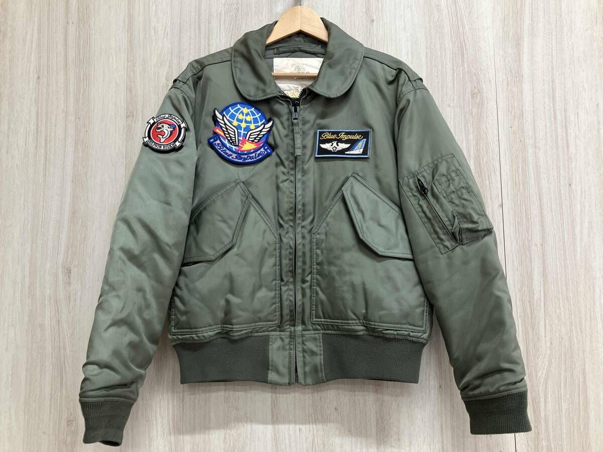 HOUSTON ヒューストン その他フライトジャケット 5CW45P サイズ38-40 カーキ シミ汚れ有り