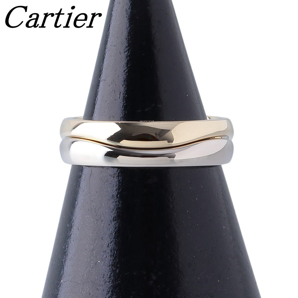カルティエ ラブミー リング 幅5.2mm #54 750WG/YG 新品仕上げ済 Cartier【25937】