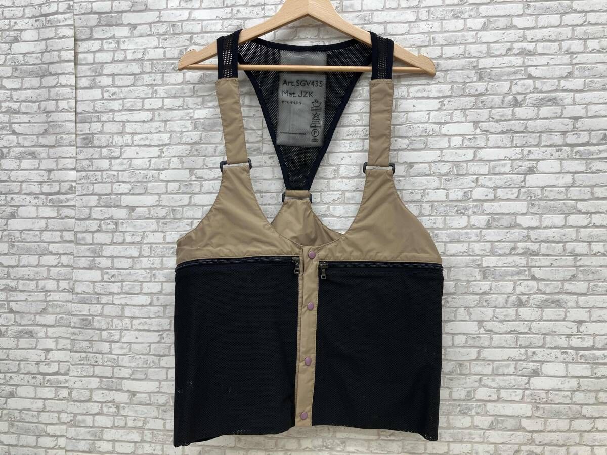 PRADA プラダ Art.SGV435 Mat.JZK ナイロンメッシュベスト サイズ記載なし ブラック×ベージュ