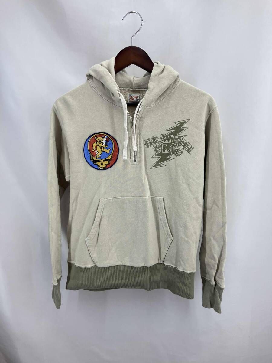 ★ TOYS McCOY トイズマッコイ ハーフジップパーカー スウェット レトロ GRATEFUL DEAD MADE IN JAPAN サイズ38 ベージュ 通年