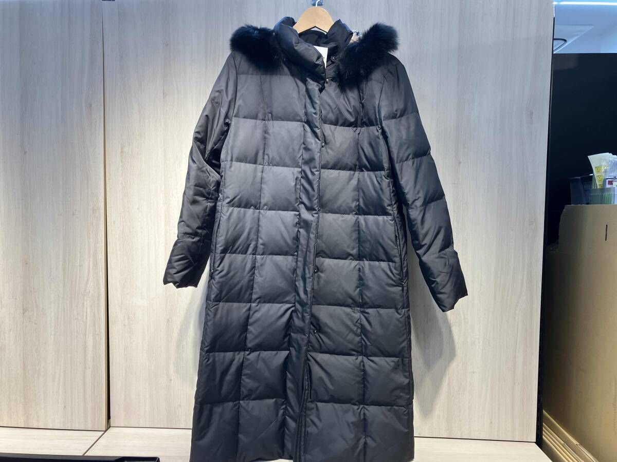 ブラック BURBERRY London ダウンコート　D230-785-09狐毛皮　ロングコート　ブラック　サイズ11