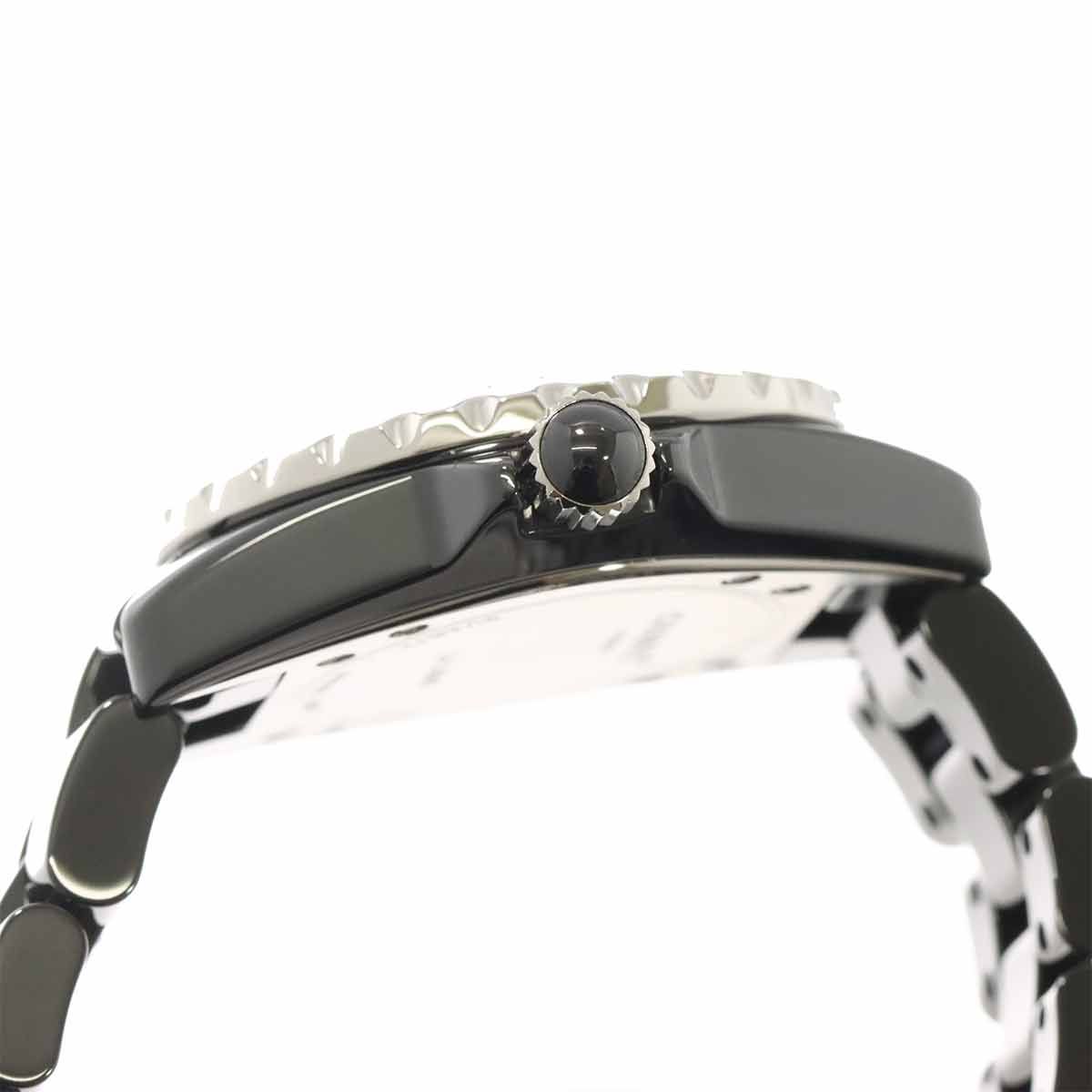 シャネル CHANEL J12 33mm H0949 純正ダイヤベゼル レディース 腕時計 ブラック セラミック デイト クォーツ ウォッチ 90318359