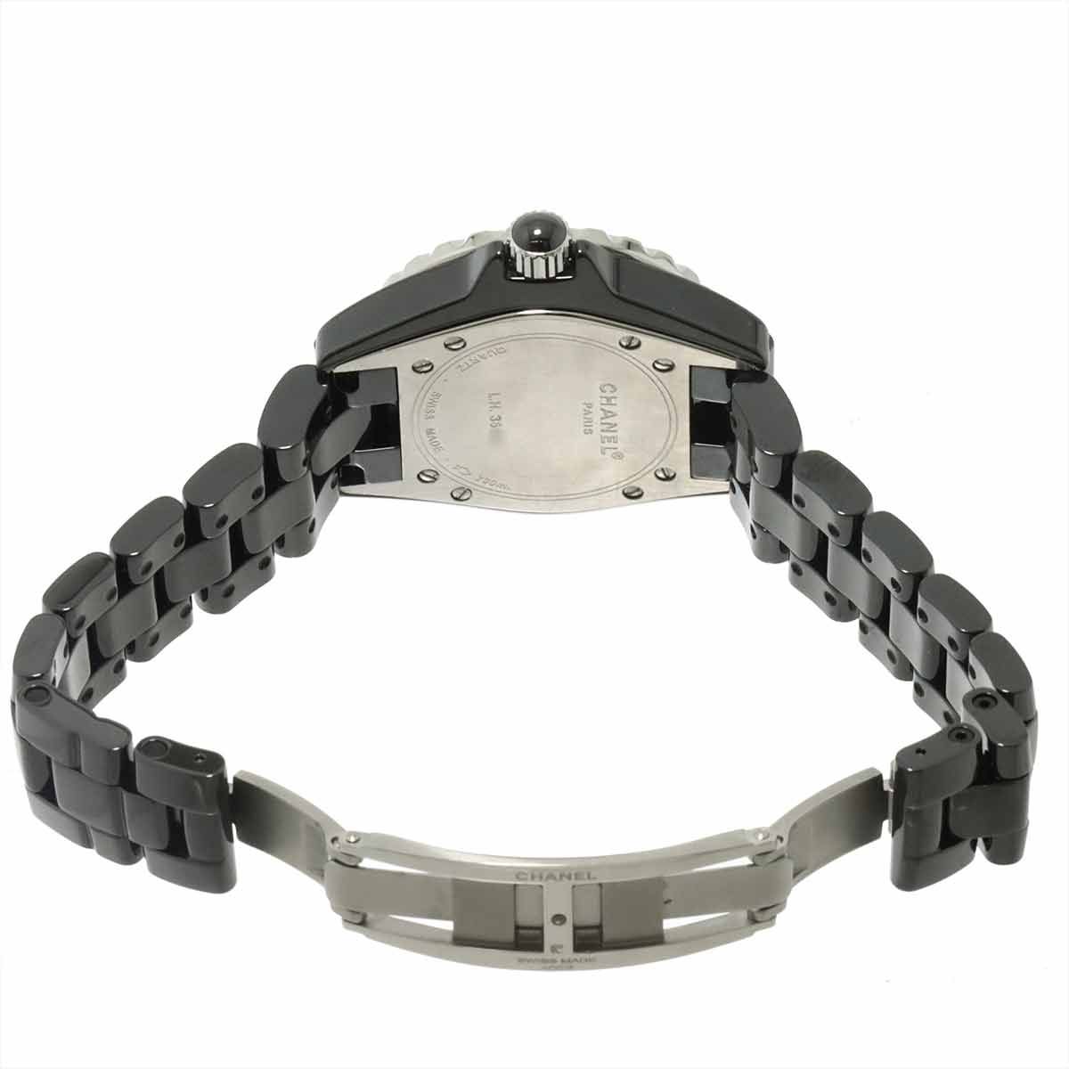 シャネル CHANEL J12 33mm H0949 純正ダイヤベゼル レディース 腕時計 ブラック セラミック デイト クォーツ ウォッチ 90318359