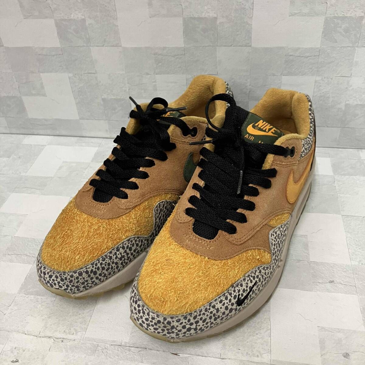 NIKE AIR MAX 1 PREMIUM QS ATMOS SAFARI ナイキ エアマックス プレミアムアトモス 665873-200 イエロー 柄 26.5cm