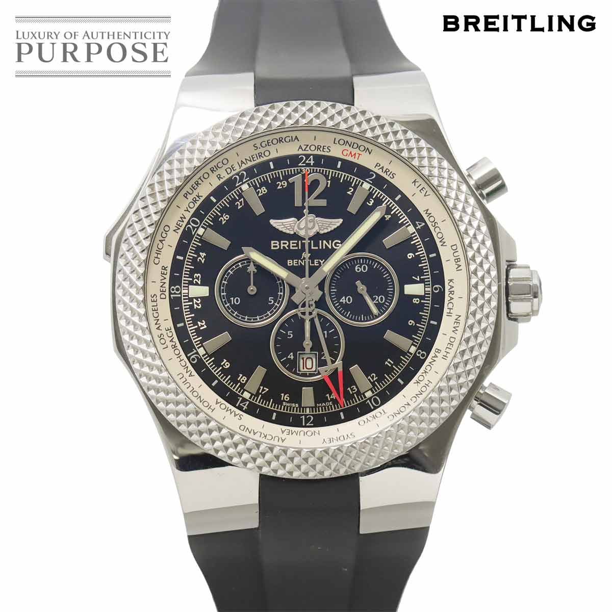 ブライトリング BREITLING ベントレー GMT A47362 クロノグラフ メンズ 腕時計 デイト ブラック 自動巻き bentley 90323609