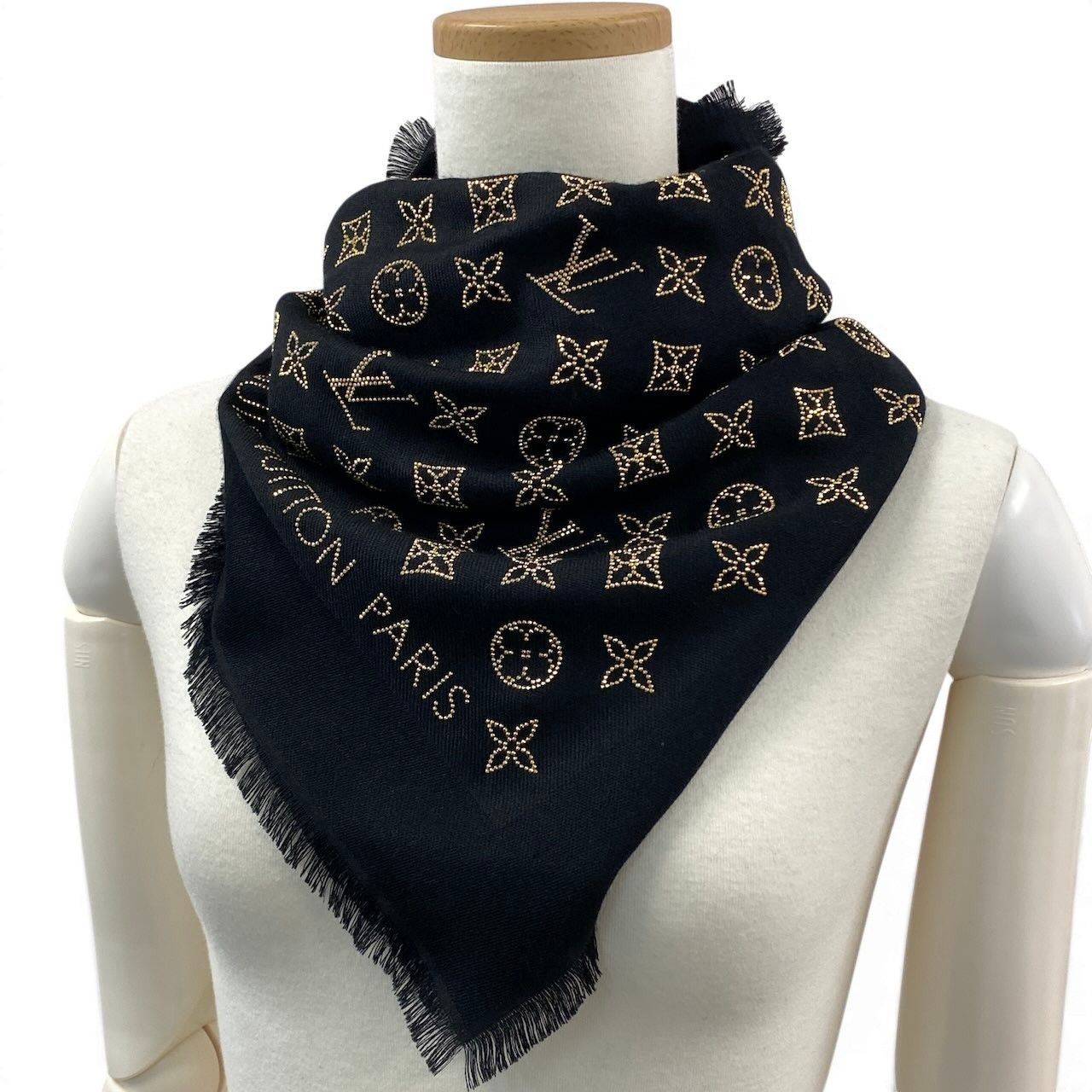 ルイヴィトン ショール モア モノグラム ストール M70670 ウールシルク LOUIS VUITTON - ルイヴィトン ショール モア モノグラム ストール