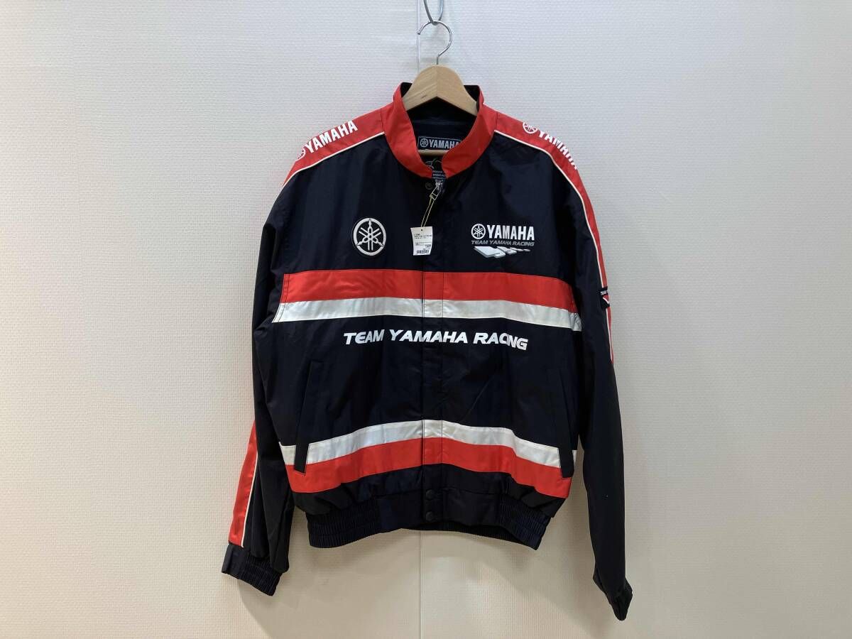 TEAM YAMAHA RACING チームヤマハレーシング ナイロンジャケット ブルゾン サイズLL 黒×赤 ブラック×レッド メンズ 裏メッシュ