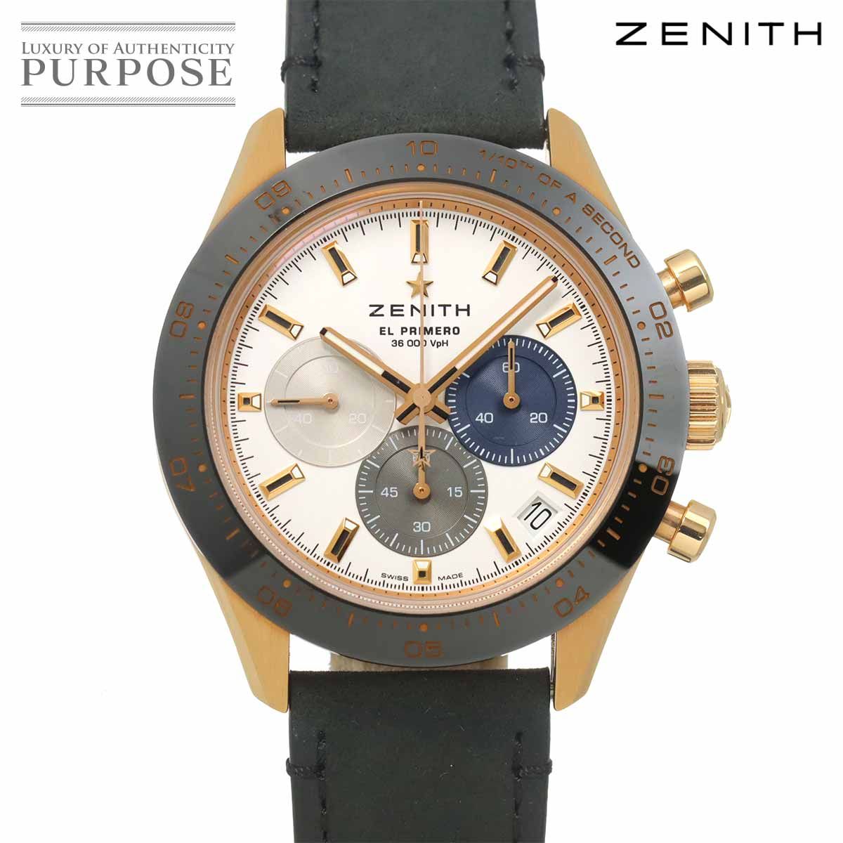 ゼニス ZENITH エルプリメロ クロノマスター スポーツ 18 3100 3600 クロノグラフ 腕時計 ホワイト K18PG 自動巻き El Primero 90325263