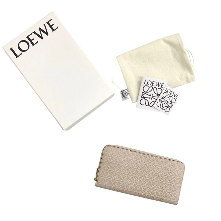 ロエベ アナグラム 長財布 ラウンドファスナー ベージュ C499T12X07 LOEWE ロエベ リピートアナグラム ラウンド長財布 C499T12X07 - メルカリ