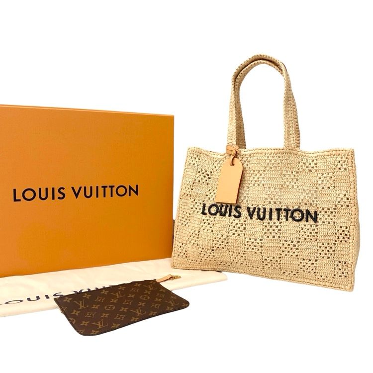 未使用品 LOUIS VUITTON ルイ・ヴィトン サマーショッパートート ダミエ MM M25008 メンズ ラフィア 165,000円